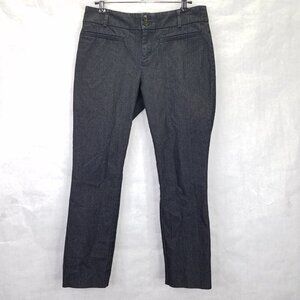 Anthropologie The Essential Slim Crop Trouser Women's 4 Straight Denim Twee Boho